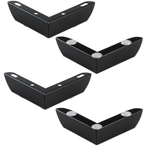1.18 Inch Metal Furniture Legs Set of 4, Heavy Duty Furniture Feet Minimalist Design Sofa Feets DIY Replacement Parts for TV Cabinet, Coffee Table (Black)