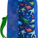 WAWSAM Dinasour Large Mesh Beach Bag for Kids, Kids Drawstring Beach Backpack for Boys, Tote Mesh Beach Toys Bag, Swim Pool Toys Balls Storage Bags Gym Bag, Beach Toy Shells Organizer