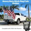 Heavy Duty Dual Hitch Flag Pole Holder for Standard 2 Inch Receivers Flag Pole for Truck SUV RV Pickup Camper Trailer Flag Pole Mount Kit