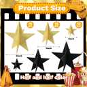 Sinload 45 Pcs 3D Glitter Star Decorations Graduation Black Gold Centerpiece 3 Sizes Standing Hanging Back to School Work Star Decor for End of Year School Centerpiece Starry Movie Night Party Decor