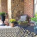 SAND MINE Waterproof Outdoor Rug 5x8 ft, Plastic Reversible Rug, Modern Area Rug, Large Floor Mat for Outdoors, RV, Patio, Backyard, Deck, Picnic, Beach, Camping, Black & Beige