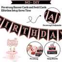 15th Birthday Decorations for Girls,51Pcs PRE-STRUNG Rose Gold Black Party Set-15 Years Old Crown and Sash,Banner Backdrop Balloons Candle Hanging Swirls Paper Fans,PRE-ASSEMBLED