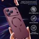 Magnetic for iPhone 17 Pro Case [Compatible with MagSafe][Built-in Camera Lens Protector] Slim Thin Soft Silicone Bumper Shockproof Metallic Luster Phone Case (Burgundy)