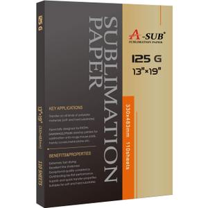 A-SUB Sublimation Paper 13X19 Inch 110 Sheets ONLY Compatible with Sublimation Printer and Sublimation Ink 125g