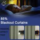 OWENIE Sally Sage Green Blackout Curtains for Bedroom 63 Inch Length 2 Panels Set, Solid Thermal Insulated Room Darkening Rod Pocket Privacy Window Treatment Curtains Drapes, W40 x L63 Inch