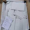 LIVELYGLOW Makeup Vanity Desk Set, White, 35.4W x 15.7" D x 53.9" H (Large Smart LED Mirror, with Cushion Stool, Hairdryer Rack, Power-Outlet, 4 Drawers)