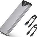 SSK M.2 NVME SATA SSD Enclosure Adapter, USB 3.2 Gen 2 (10 Gbps) to NVME PCI-E SATA M-Key/(B+M) Key Solid State Drive External Enclosure Aluminum Support UASP Trim for SSDs 2242/2260/2280