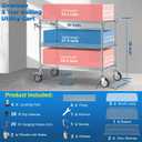 Commercial Rolling Utility Cart,45In Large Kitchen Carts with Wheels