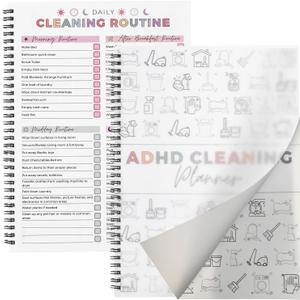 ADHD Cleaning Planner, Cleaning Plan Schedule and Checklist for Adults and Teens, Adhd Cleaning and Organizing Planner, Daily Weekly Monthly Checklist for Home, Reusable DIY Household Cleaning Planner