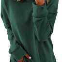 Dokotoo Women's Casual Crew Neck Sweatshirt Loose Soft Long Sleeve Pullover Tops (XX-Large, A Green)