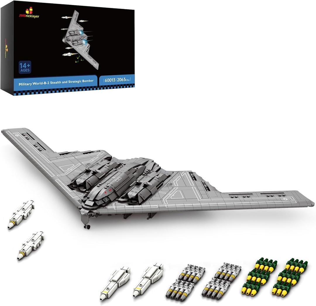 JMBricklayer Fighter Jet Building Set 60013, B2 Military Bomber Plane for Adults, Aviation Airplane Model Collection or Home Decor, Gifts for Adult Men and Military Fans