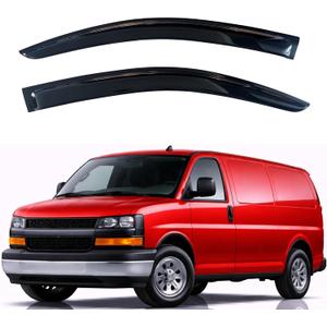 KPY Rain Guards Fit for 1996-2026 Chevrolet/Chevy Express Van, Out-Channel Window Visors Vent Wind Deflectors 2PC, Truck Accessories for 1996-2026 GMC Savana
