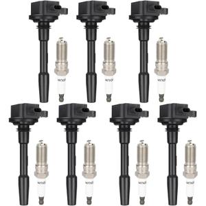 ECCPP 7 ignition coils with 7 iridium Spark Plugs,UF835,coils packs,for Ford,for F-150 2018 2019 2020 2021,for Mustang 2018-2020 V8 5.0L,for Cyl# 1-2 4-8JR3Z-12029-A,JR3Z12029A,UF-835