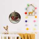 MAQIKA Vintage Christmas Sleigh Framed Wall Art Decor, Winter Christmas Round Wall Hanging Decor, Rustic Retro Winter Holiday Xmas Canvas Prints Wall Art for Home Living Room Bedroom, 10x10 Inch