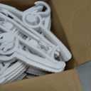 50 Pack Baby Hangers, 11"-14" Adjustable Infant Hanger, Non-Slip Kids Hanger, Space Saving Plastic Hangers for Girl Boy Toddler Kids Child (White)
