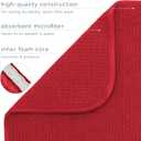 S&T INC. Dish Drying Mat XL, 18 x 24, Absorbent Microfiber Kitchen Counter Mat, Dish Drying Pad for Dishes, Utensils, Pots and Pans, Extra Large, Red