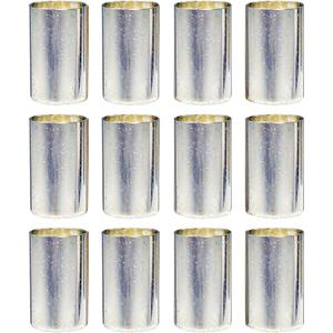 Willceka Silver Cylinder Vases for Centerpieces, Modern Glass Vase Set of 12 Decorative Hurricane Candle Holder for Pillar Candle Holders Flowers for Table Centerpiece, Sliver