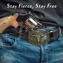 Western Belt Buckles for Men Cowboy Belt Buckle American Flag Belt Buckles Longhorn bull Gold