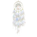 White Dream Catcher Wall Decor Crystal Tree of Life Dream Catchers with Luminous Bead Handmade Feather Dreamcatcher Wall Hanging Ornament for Bedroom Living Room Home Decor