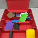 Mlikero Card Deck Case, 2400+ Trading Card Storage Box with 10 Colorful Dividers and 4 Foam Stoppers, Leather Magnetic Closure Commander Deck Box Fit for MTG, TCG (4 Rows, Black&Red)