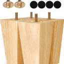 ALBO Wood Furniture Legs 5 inch, Heavy Duty Sofa Legs, Pack of 4 Square Couch Legs Covered with Clear Varnish, Sofa Replacement Parts, for Dresser Legs, Sideboard, Recliner Couch, Circle Chair
