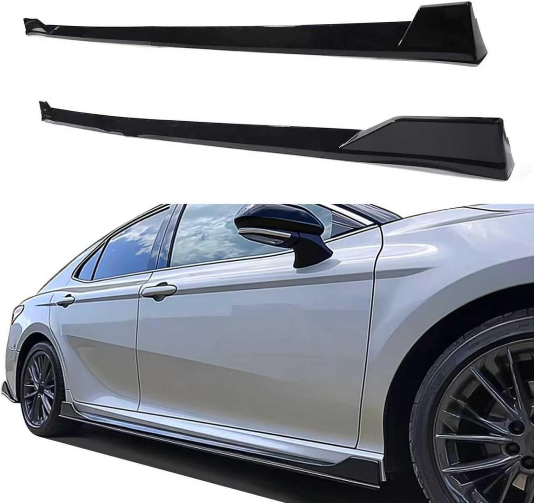 Side Skirts Kit Extensions Fit for Toyota Camry 2018 2019 2020 2021 2022 2023 2024 2025 SE XSE 4PCS Add-OnGlossy Black