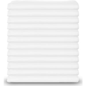 White Classic White Cotton Pillow Cases Standard Size Set of 12, Heavy Weight Quality Pillowcase with T-200 Thread Count, Elegant Double Stitched Tailoring Pillowcases, Pillow Covers 20x30 Inch