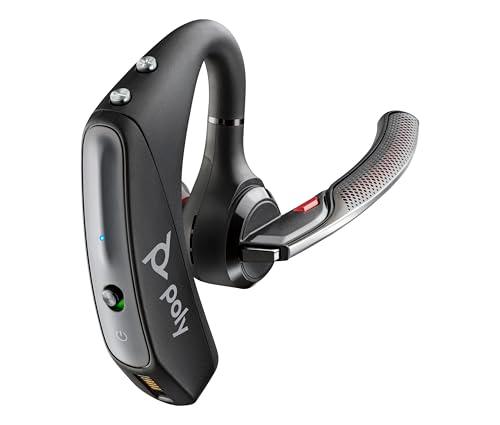 Poly Voyager 5200 Wireless Headset (Plantronics) - Single-Ear Bluetooth Headset w/Noise-Canceling Mic - Ergonomic Design - Voice Controls - Lightweight - Connect to Mobile/Tablet via Bluetooth