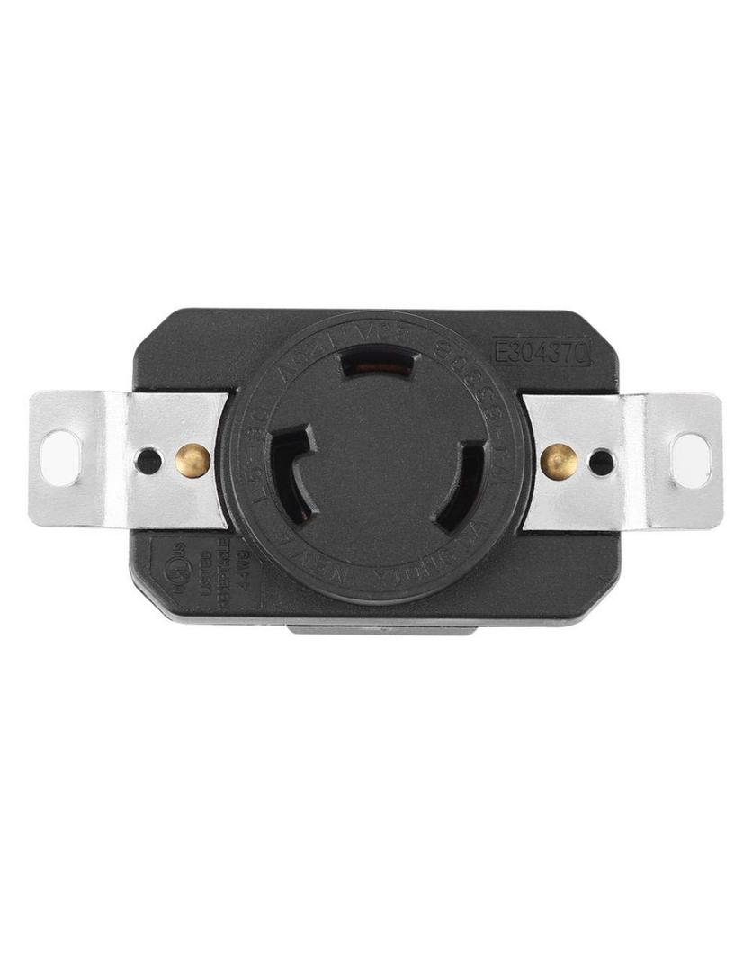 Thincol NEMA L5-30R 30A 125V Black Female Receptacle, Locking, 3-Hole, Generator Cord Assembly