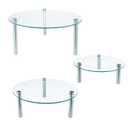 3 Pcs Round Tempered Glass Cake Stands Set 8 10 13 Inch Cupcake Display Stand Plate for Dessert Table Serving Platter