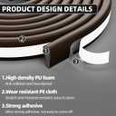 118" Wedge Weather Stripping Door Seal Strip for Door Frame & Window,Self Adhesive Window Insulation Draft Stopper Seal for Winter,Gray Foam Door Gap Filler for Soundproofing Light Blocker,Brown