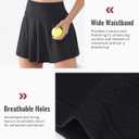 Cosmolle Womens Tennis Skirts High Waisted Tummy Control Pleated Golf Skorts with Shorts Pockets for Workout, Pickleball (Black, M)