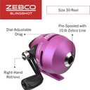 Zebco Slingshot Spincast Reel and Fishing Rod Combo, 2-Piece Fishing Pole, Right-Hand Retrieve, Pre-Spooled with 10-Pound Zebco Line, 30