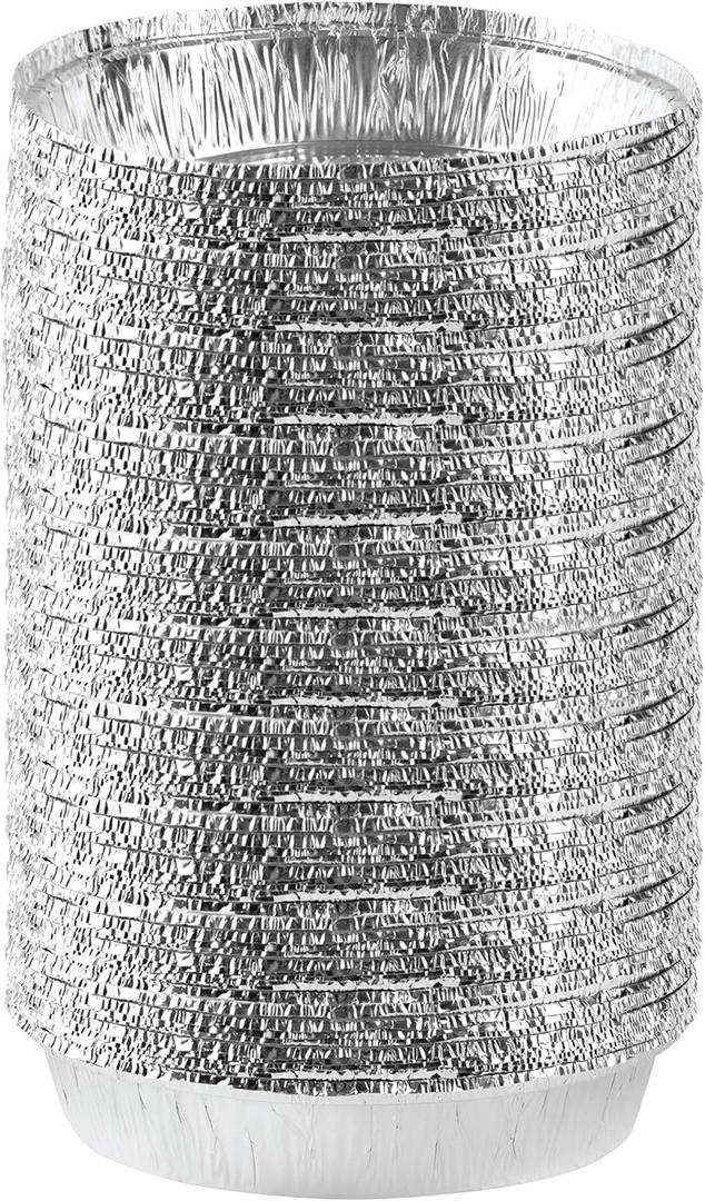 PLASTICPRO 9'' Inch Round Tin Foil Pans Disposable Aluminum, Freezer & Oven Safe - For Baking, Cooking, Storage, Roasting, & Reheating, Pack of 41