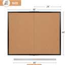 Extra Large Cork Bulletin Board 48" X 48", Foldable Notice Pin Board for Wall, Black Wood Framed 4'x4' Corkboard, Wall Mounted Noticeboard with 32 Push Pins for School, Home & Office
