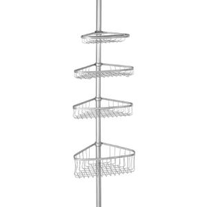 HKYH Metal Wire Tension Rod Corner Shower Caddy, Adjustable 5'-9' Pole a Bathroom organizer Bathroom accessories Bathroom storage Shower organizer Corner shelf Shower curtain rod
