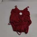 Avidlove Women Babydoll Nightgown Chemises Lace Modal Sleepwear V-Neck Full Slip Sleep Dress (Dark Red, S)