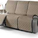 TAOCOCO 100% Waterproof Recliner Covers, Recliner Sofa Covers with Leg Straps, Reversible Recliner Couch Cover for Reclining Chair, Washable Couch Protector for Pets Kids(3 Seater, Taupe)