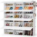 HOMIDEC Shoe Storage Cabinet, 48 Pairs Shoe Rack 3 by 8 Tier Space Saving Shoe Organizer for Closet Hallway Living Room Bedroom Garage (White)