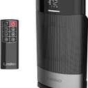 Lasko Ellipse Ceramic Tabletop Heater for Home with Tip-Over Switch, Child Lock, Digital Display, Thermostat, AutoECO Mode, Wide Oscillation, Remote, For Bedroom, Office, Den, 1500W, Black, CD12950