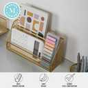 Martha Stewart Ryder Gold Mesh Metal 6 Piece Set Desktop Organizers and Accessories, Holds Files, Magazines, Letters, Pens, Sticky Notes and Business Cards
