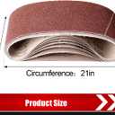 Boshcraft 21 Pack 3 x 21 Inch Sanding Belts, 3x21 Belt Sander Sanding Belts 40/60/80/120/180/240/400 Grits Assortment Sanding Belt for Belt Sander Knife Sharpening Woodworking Metal Polishing