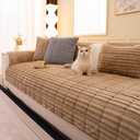 Washable Pet-Friendly Couch Covers for Dogs Fuzzy Pet Sofa Covers Dog Couch Blankets and Cushion Covers for Sofa (1pc/28"x 28"/Armrest or Backrest Cover, Coffee)