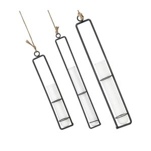 VICASKY 3pcs Modern Wall Tube Vase Pothos Plant Holder Sturdy Rope Home Office Decor