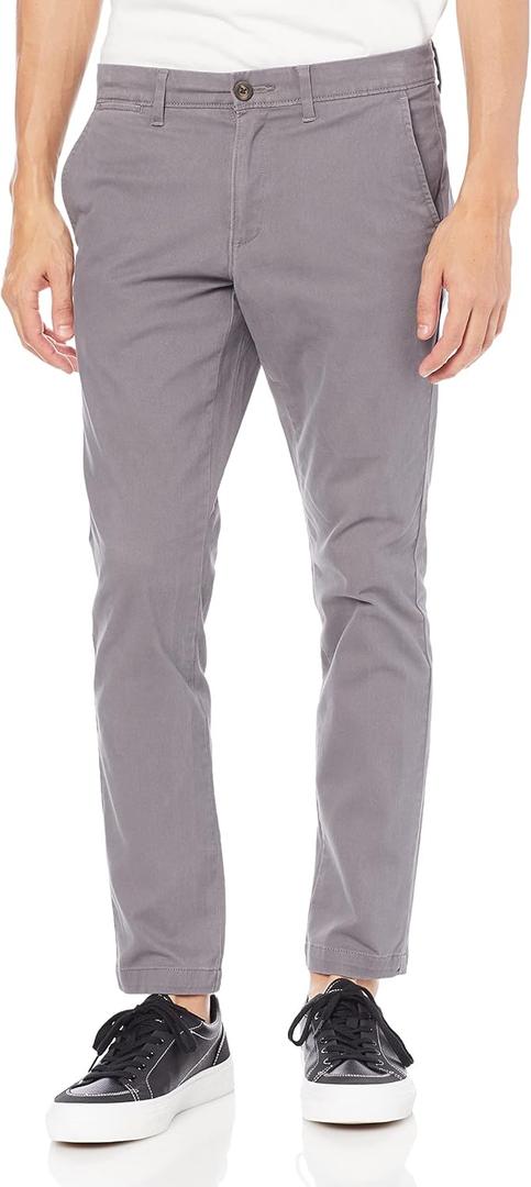Mens Skinny-Fit Casual Stretch Chino Pant (38W x 28L, Charcoal)