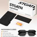 STGATN Retro Square Polarized Sunglasses for Men, UV400 Protection Sun Glasses, Trend Acetate Frame Shades