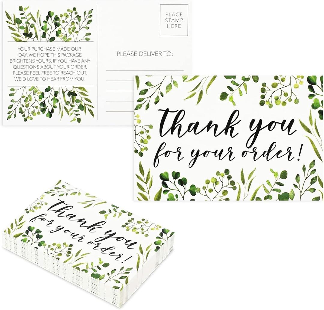 48-Count Thank You for Your Order Cards, for Small Business Purchase Blank Postcards, 4" x 6"