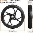 BlessReach 2PCS 8 Inch Walker Wheel, 5/16" (10 mm) Bearing Solid Replacement Wheels for,Knee scooter (8 Inch) (10mm)