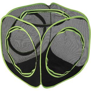 Kitty City Large Outdoor Cat Play Cube, Mesh Pop-Up Cat Enclosure for Indoor & Outdoor Use, Expandable Modular Cat Playpen with Zippered Access - Green