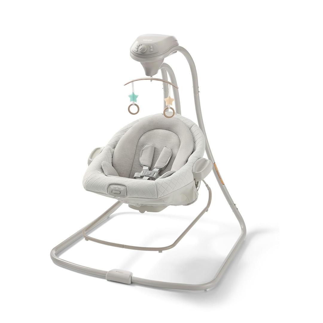 Graco DuetConnect LX 2-in-1 Baby Swing and Bouncer, Wales
6 Speeds, Calming Vibration, Gentle, Soothing Sounds, Seat Recline with Infant Head Support, Soft, Comfortable Materials